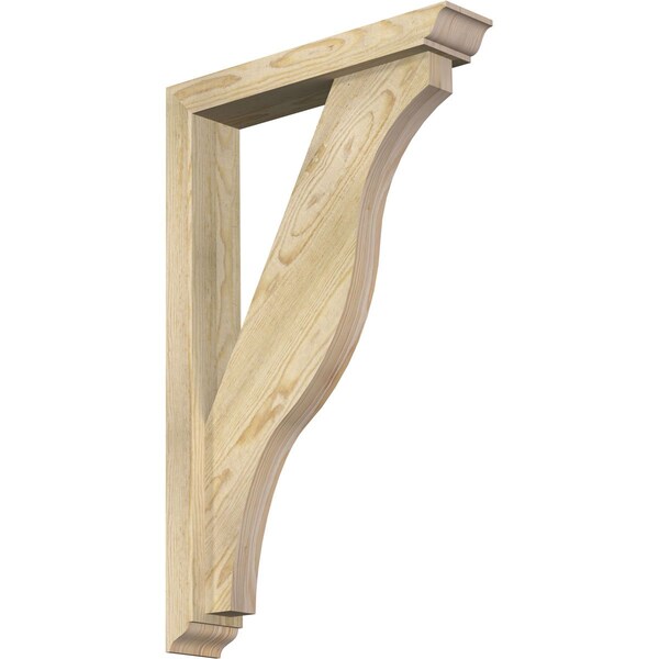 Ekena Millwork Funston Traditional Rough Sawn Bracket w/ Offset Brace, Douglas Fir, 4"W x 20"D x 32"H BKT0402X20X32FST01RDF - main